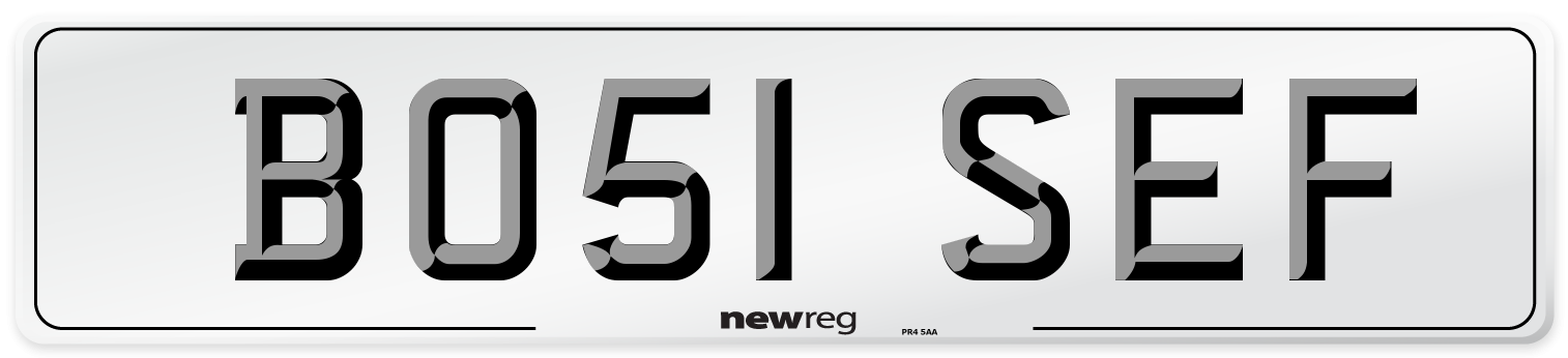 BO51 SEF Number Plate from New Reg